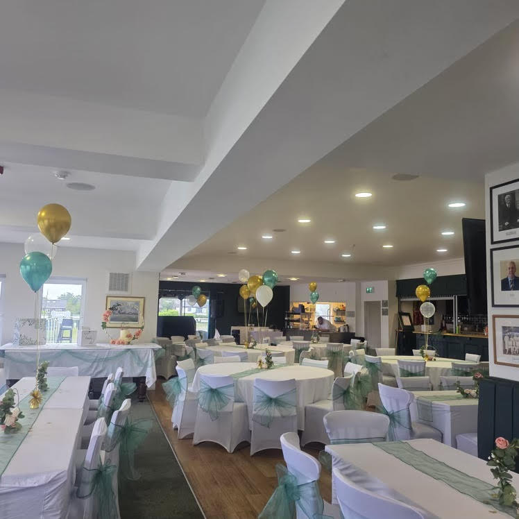 Wedding Setup White Tables Indoors