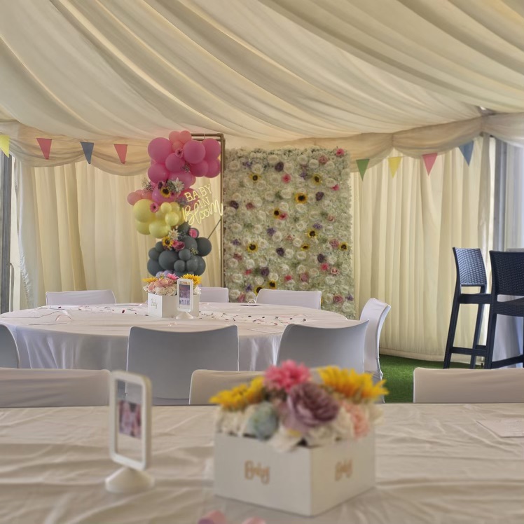 Baby Shower Decorations In Outdoor Marquee